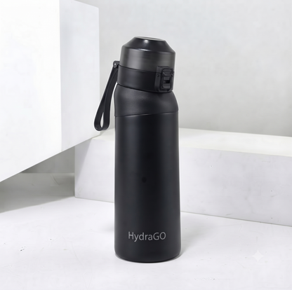 Botella HydraGO 700ml + 3 aropods de REGALO negra