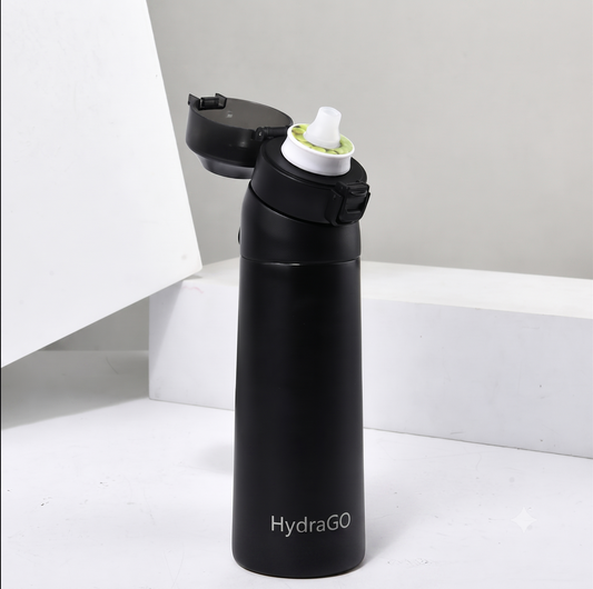Botella HydraGO 700ml + 3 aropods de REGALO negra